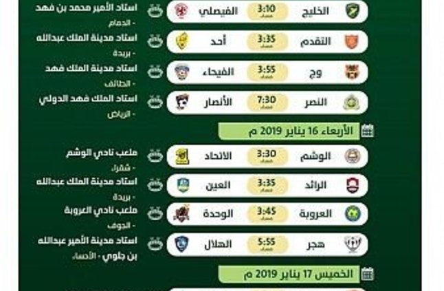 إعلان جدول مباريات الدور الـ32 لبطولة كأس خادم الحرمين الشريفين
