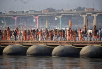 يقام المهرجان مرة كل 12 عام في مدينة "الله آباد" التي تقع شرق الهند 
