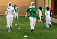 وفي سبيل النهوض بأوضاع المرأة السعودية تم السماح للفتيات بممارسة الرياضة في المدارس الحكومية، بما يتناسب مع أحكام الشريعة الإسلامية

