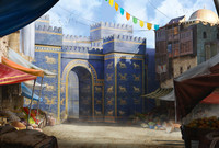 البوابة كانت جزء من أسوار مدينة بابل وكانت تعد واحدة من إحدى عجائب الدنيا السبع في العالم حتى القرن 6 الميلادي 
