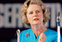 كانت أيضا زعيمة حزب المحافظين البريطاني، وقد تركت بصمتها على السياسة الدولية وحازت على لقب السيدة الحديدية لقيادتها الصارمة
