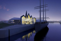  متحف ريفرسايد فى جلاسكو: سقفه مكسو بالزنك وهيكله من الفولاذ الصلب، يتميز بمساحة واسعة للعرض تقدر ب7000 متر مربع
